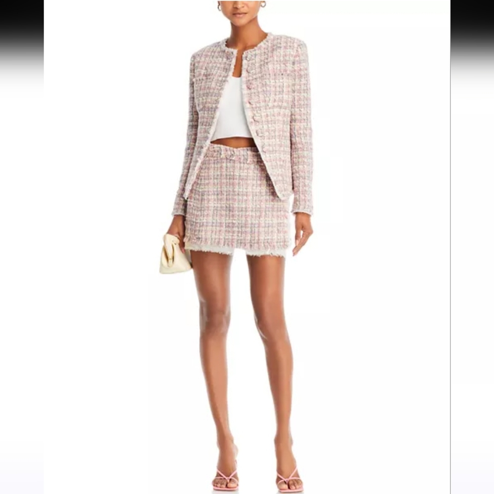 Womens LoveShackFancy Royce Tweed Mini Skirt Sz 6 NWT